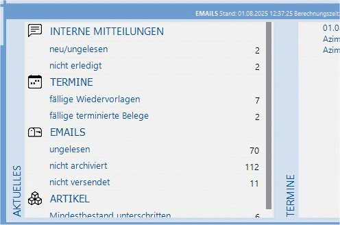 Hinweise mit Scrollbalken